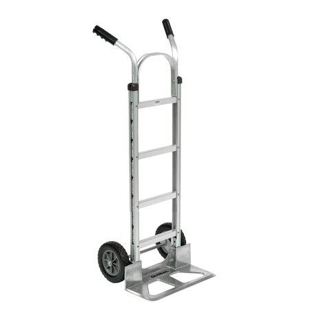 GLOBAL INDUSTRIAL Aluminum Hand Truck Double Handle, Mold-On Rubber Wheels 168260